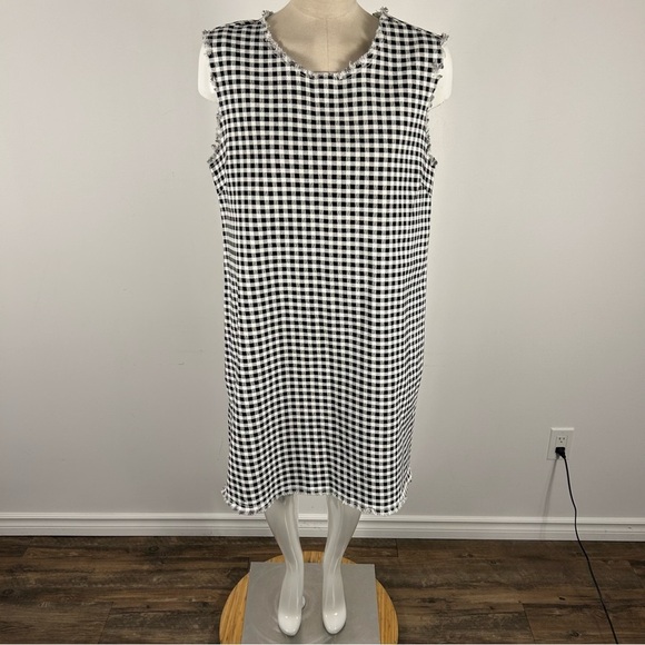 RD Style Black and White Gingham Midi Dress M - Picture 1 of 13